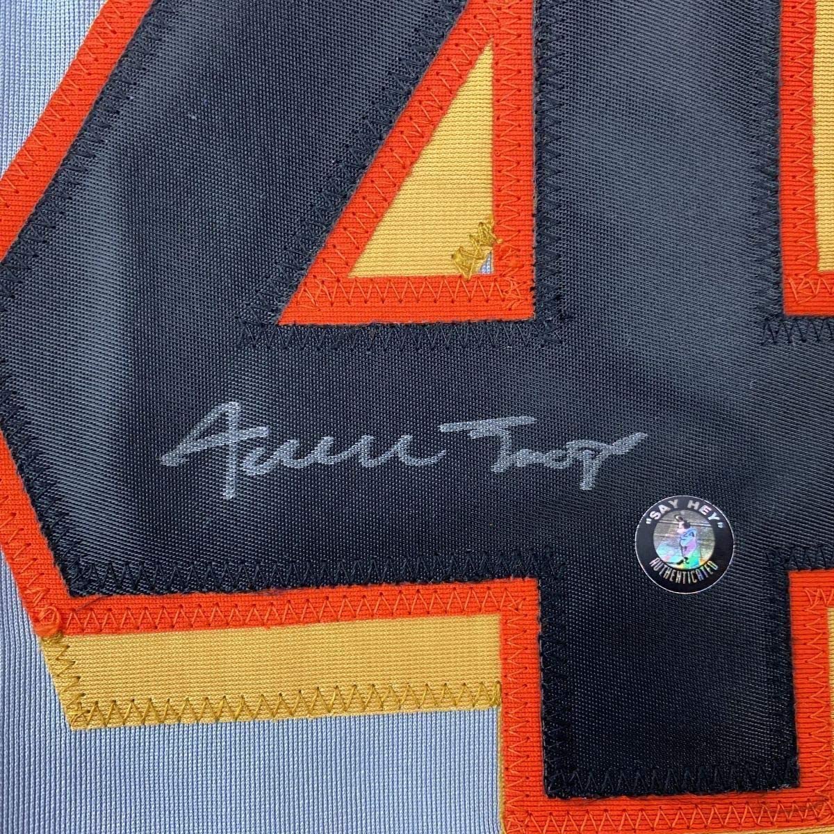 Framed Autographed/Signed Willie Mays 33x42 San Francisco Grey Baseball Jersey Say Hey Hologram COA