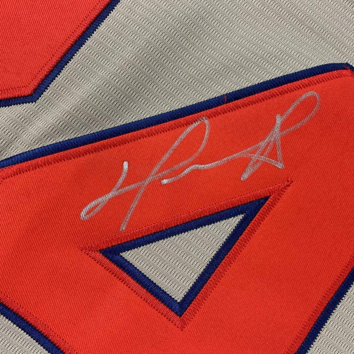 Framed Autographed/Signed David Ortiz 33x42 Boston Grey Baseball Jersey Beckett BAS COA
