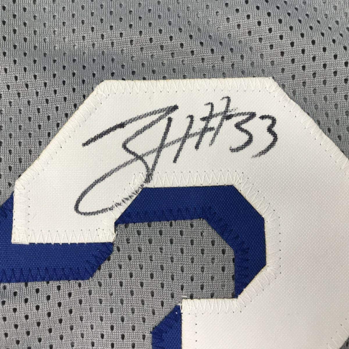 Framed Autographed/Signed Tobias Harris 33x42 Philadelphia Grey Basketball Jersey JSA COA