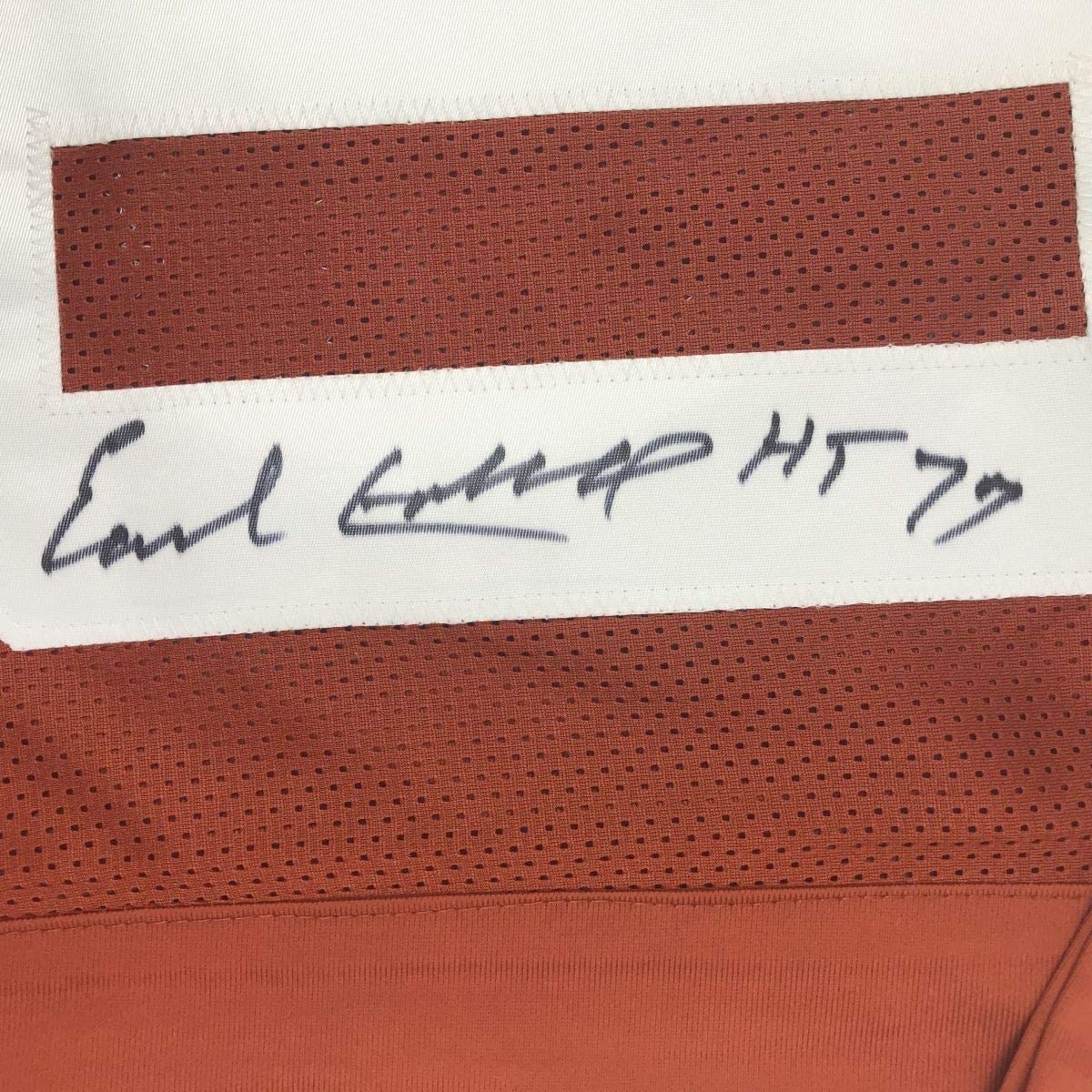 Framed Autographed/Signed Earl Campbell HT 77 33x42 Texas Orange College Football Jersey JSA COA