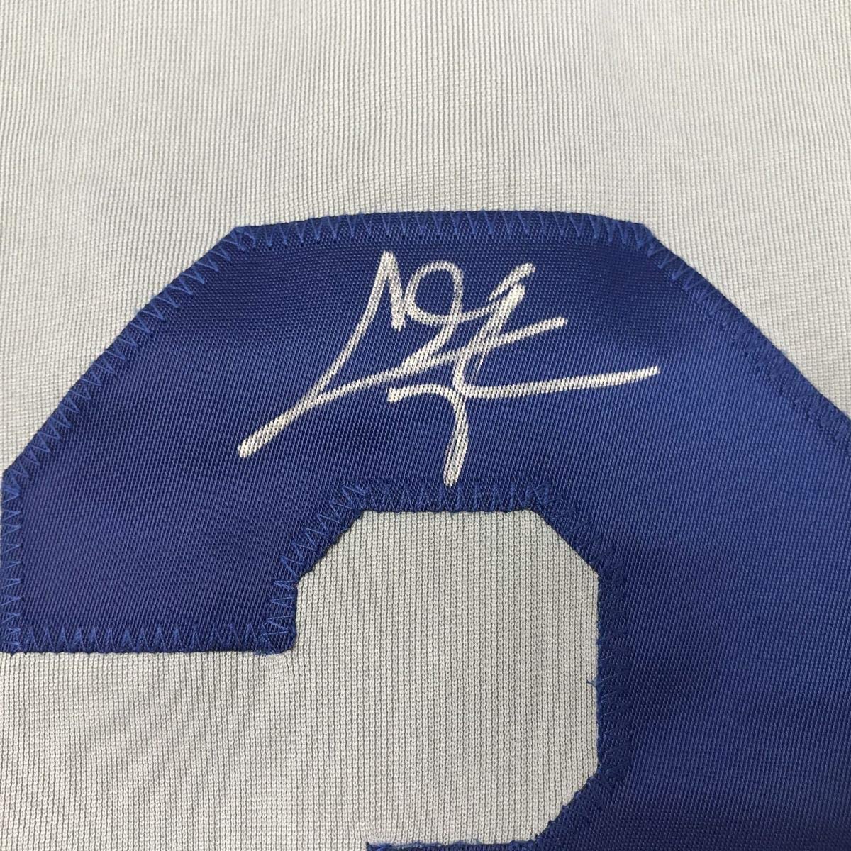 Framed Autographed/Signed Chris Taylor 33x42 Los Angeles LA Grey Baseball Jersey JSA COA