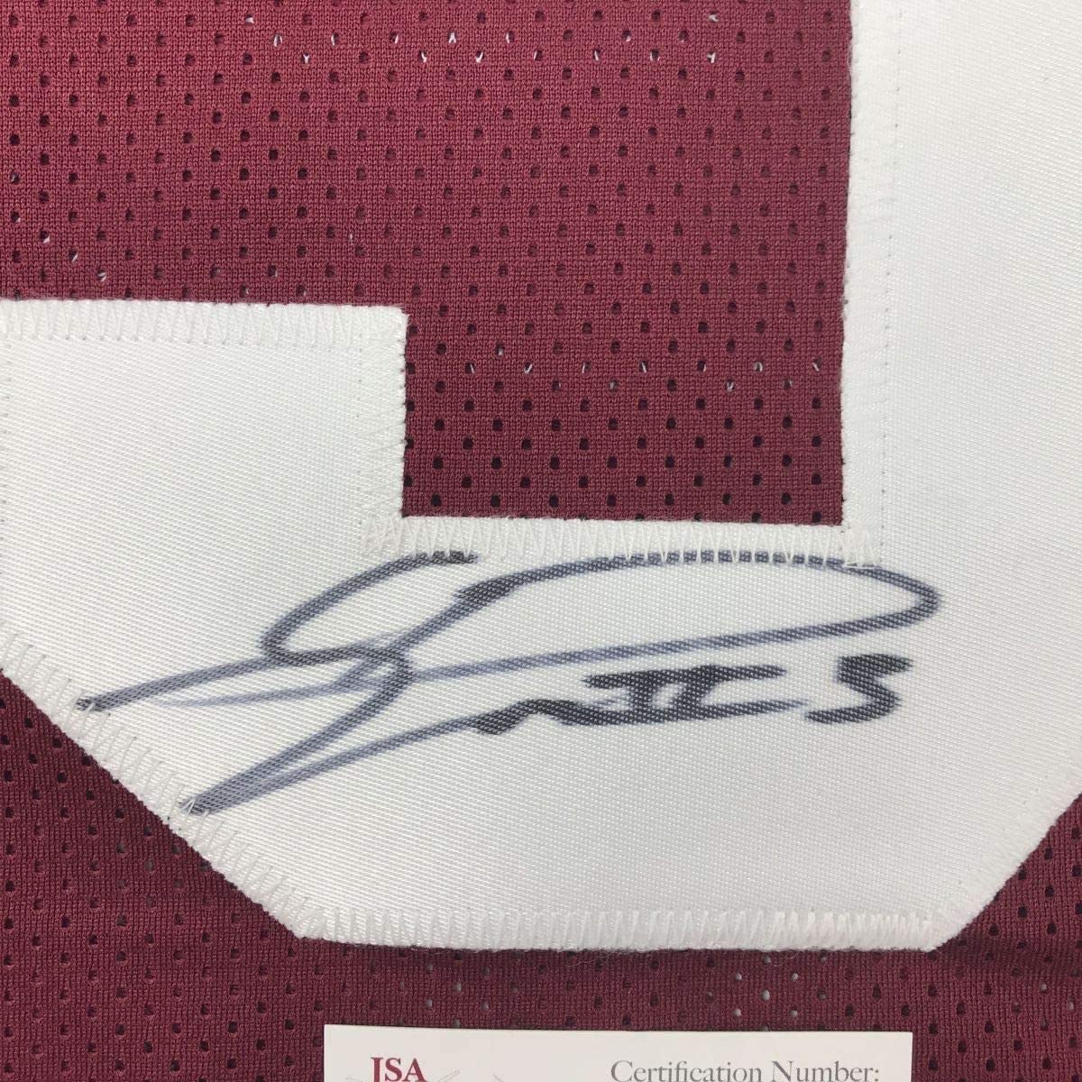 Framed Autographed/Signed Calvin Ridley 33x42 Alabama Maroon College Football Jersey JSA COA