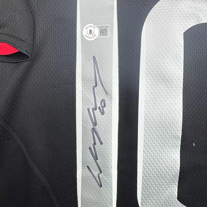 Framed Autographed/Signed Wayne Rooney 35x39 Manchester United Black 2008 Champions League Final Soccer Jersey Beckett BAS COA