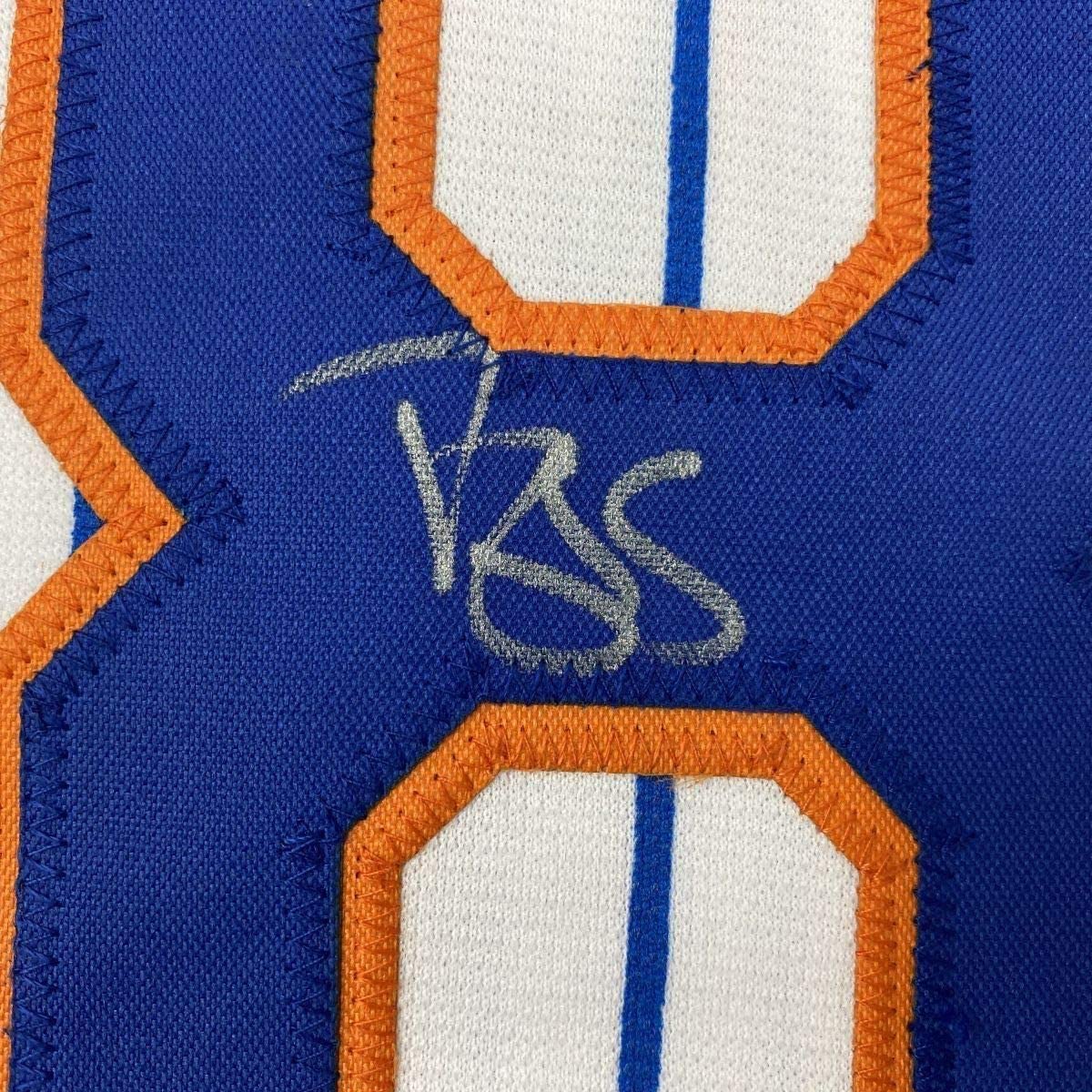Framed Autographed/Signed Darryl Strawberry 33x42 New York Pinstripe Baseball Jersey PSA/DNA COA