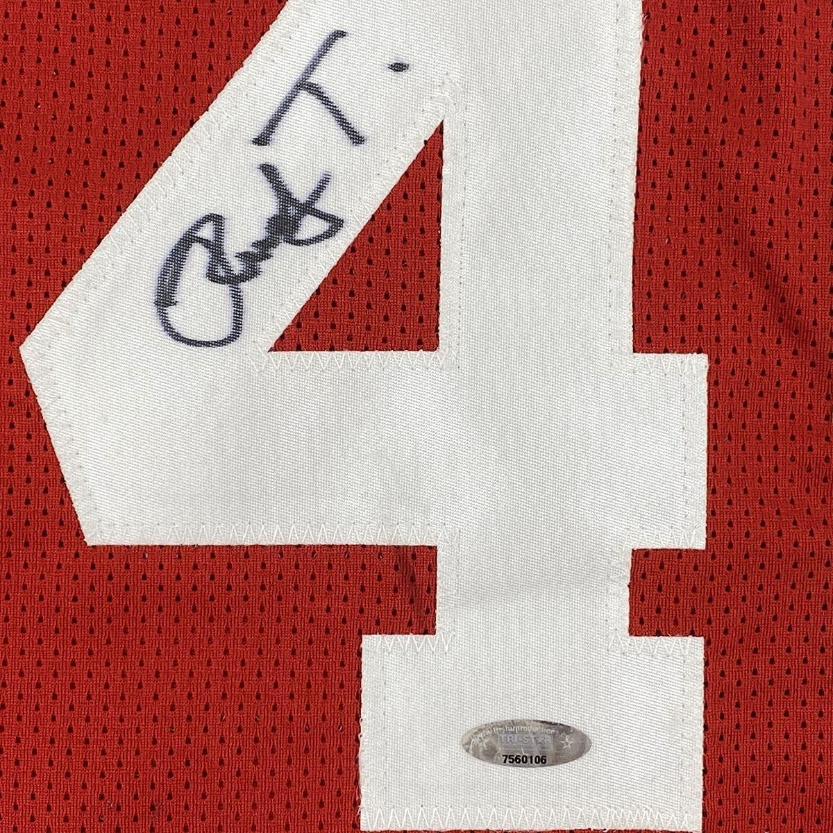 Framed Autographed/Signed Rudy Tomjanovich 33x42 Houston Red Basketball Jersey Tristar COA