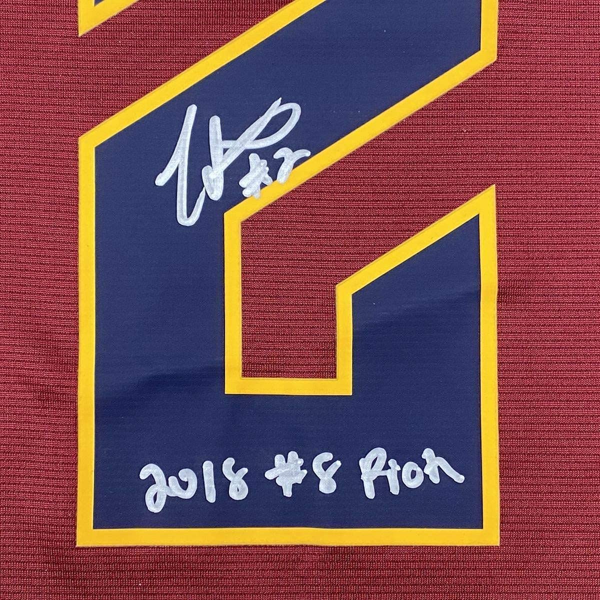 Framed Autographed/Signed Collin Sexton 33x42 Cleveland Cavaliers Red Basketball Fanatics Jersey JSA COA