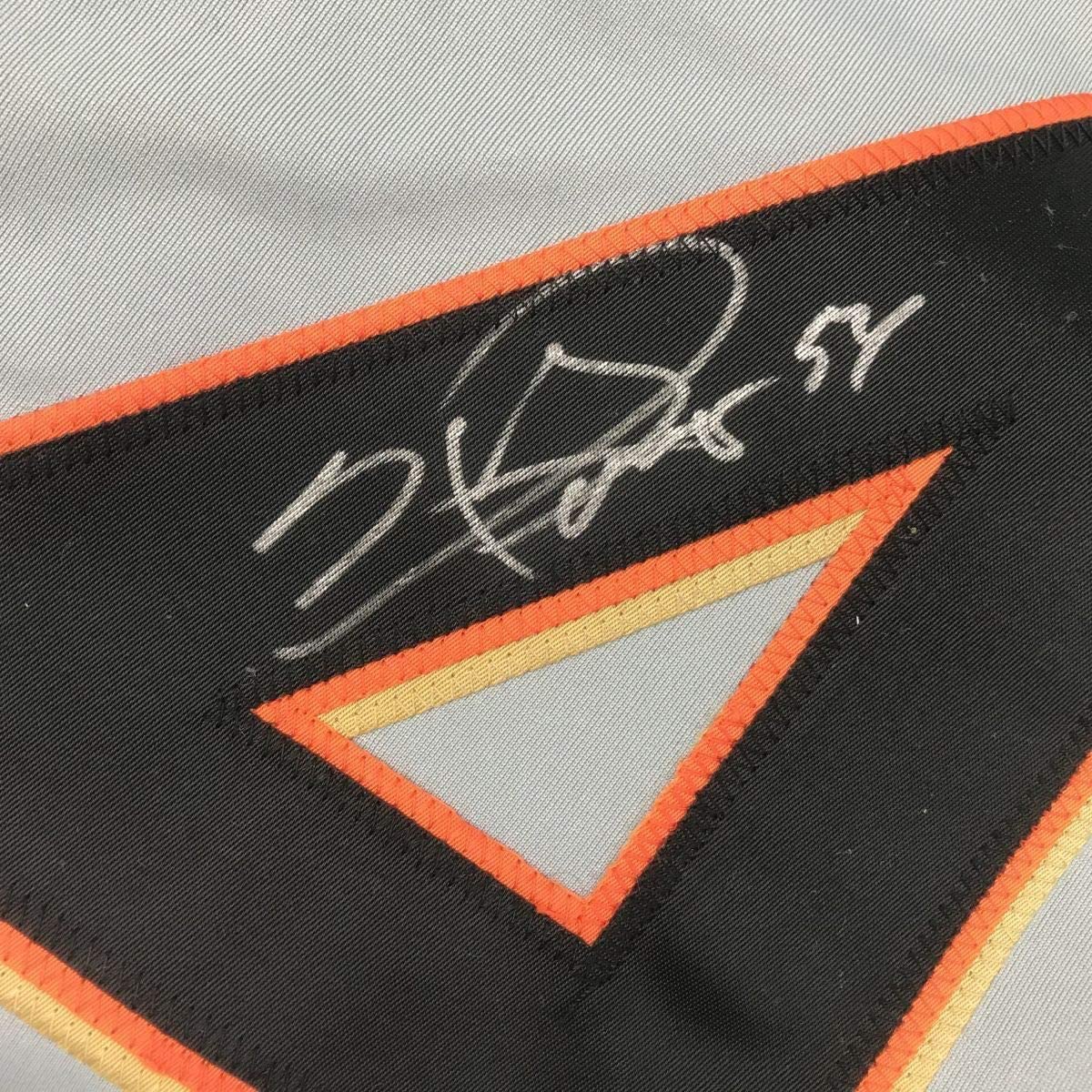 Framed Autographed/Signed Sergio Romo 33x42 San Francisco Grey Baseball Jersey JSA COA