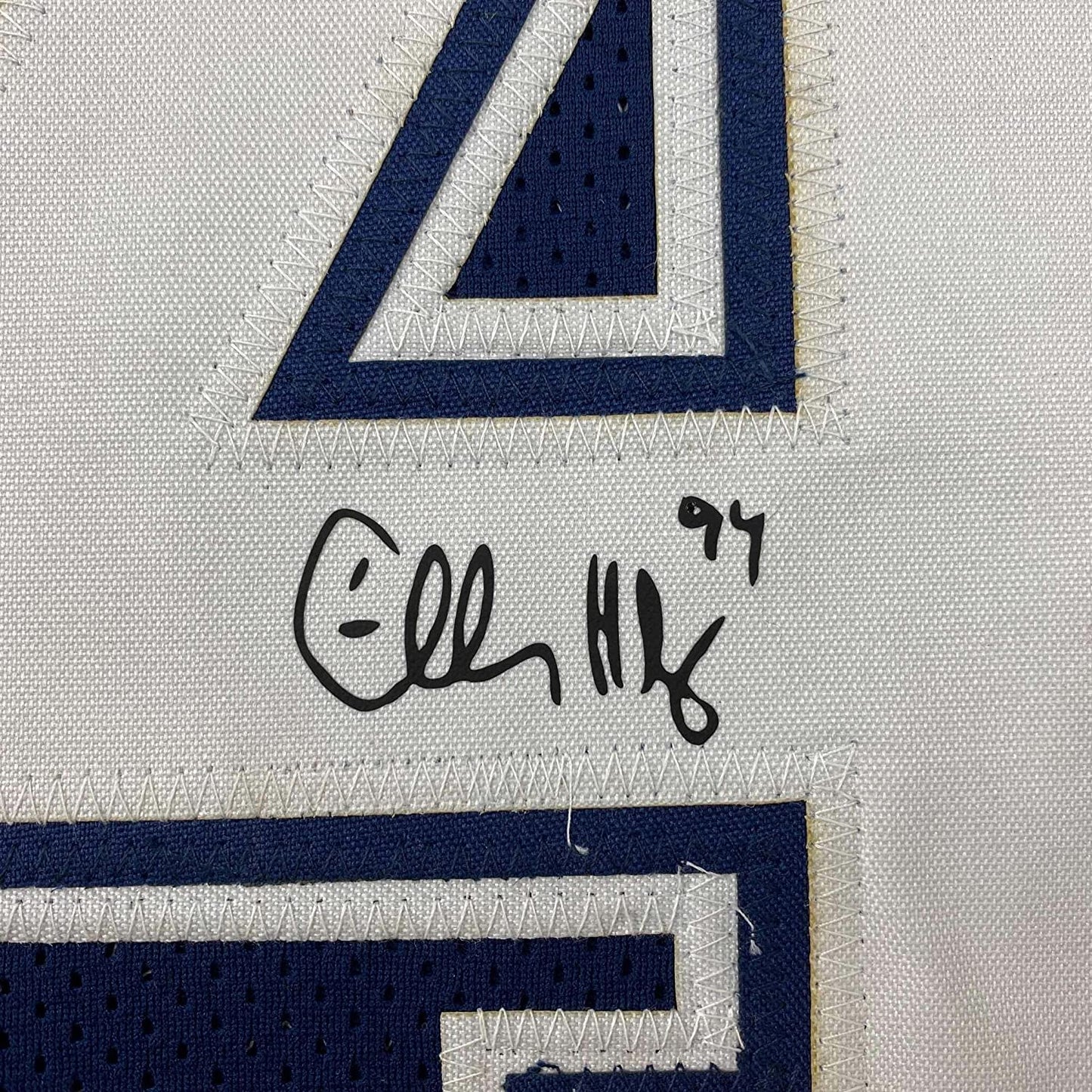 Framed Facsimile Autographed Charles Haley 35x39 Dallas Blue Reprint Laser Auto Football Jersey