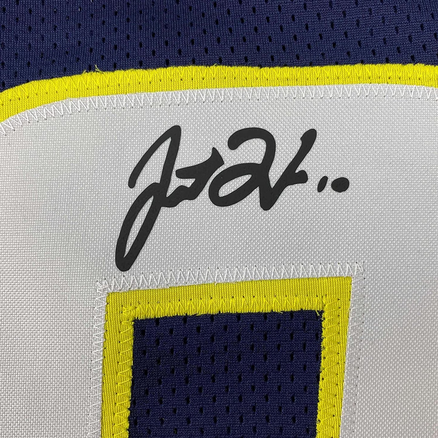 Framed Facsimile Autographed Justin Herbert 35x39 Los Angeles LA Dark Blue Reprint Laser Auto Football Jersey