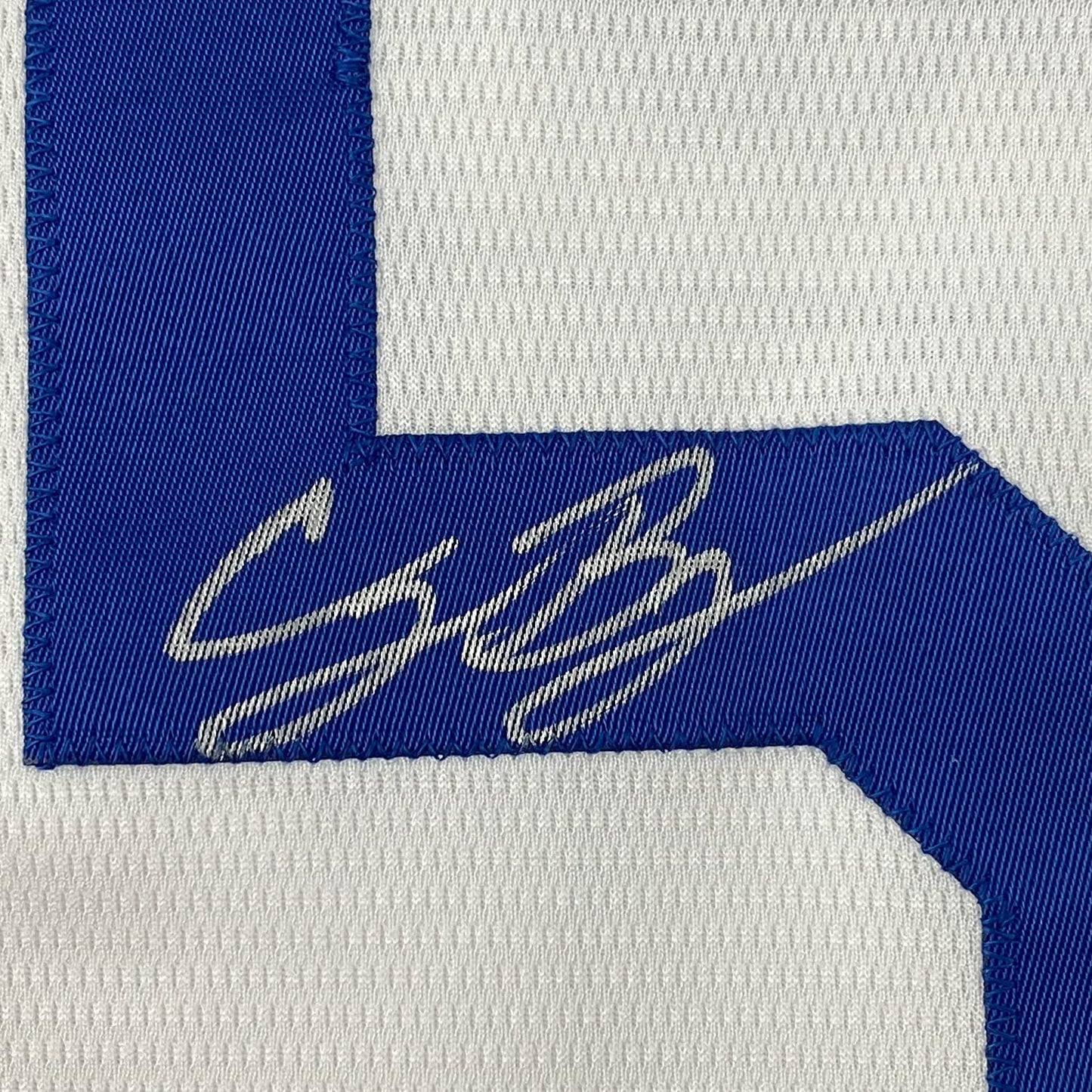 Framed Autographed/Signed Cody Bellinger 35x39 Los Angeles LA Dodgers White Authentic Baseball Jersey Fanatics COA
