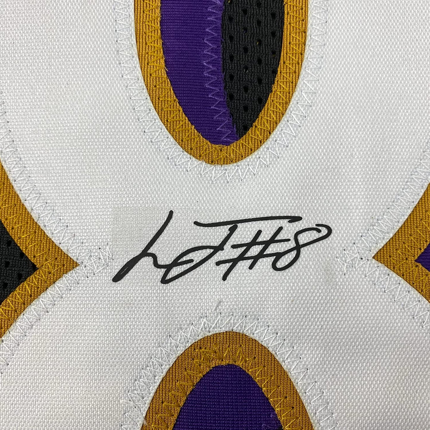 Framed Facsimile Autographed Lamar Jackson 35x39 Baltimore Black Reprint Laser Auto Football Jersey Size Men's XL