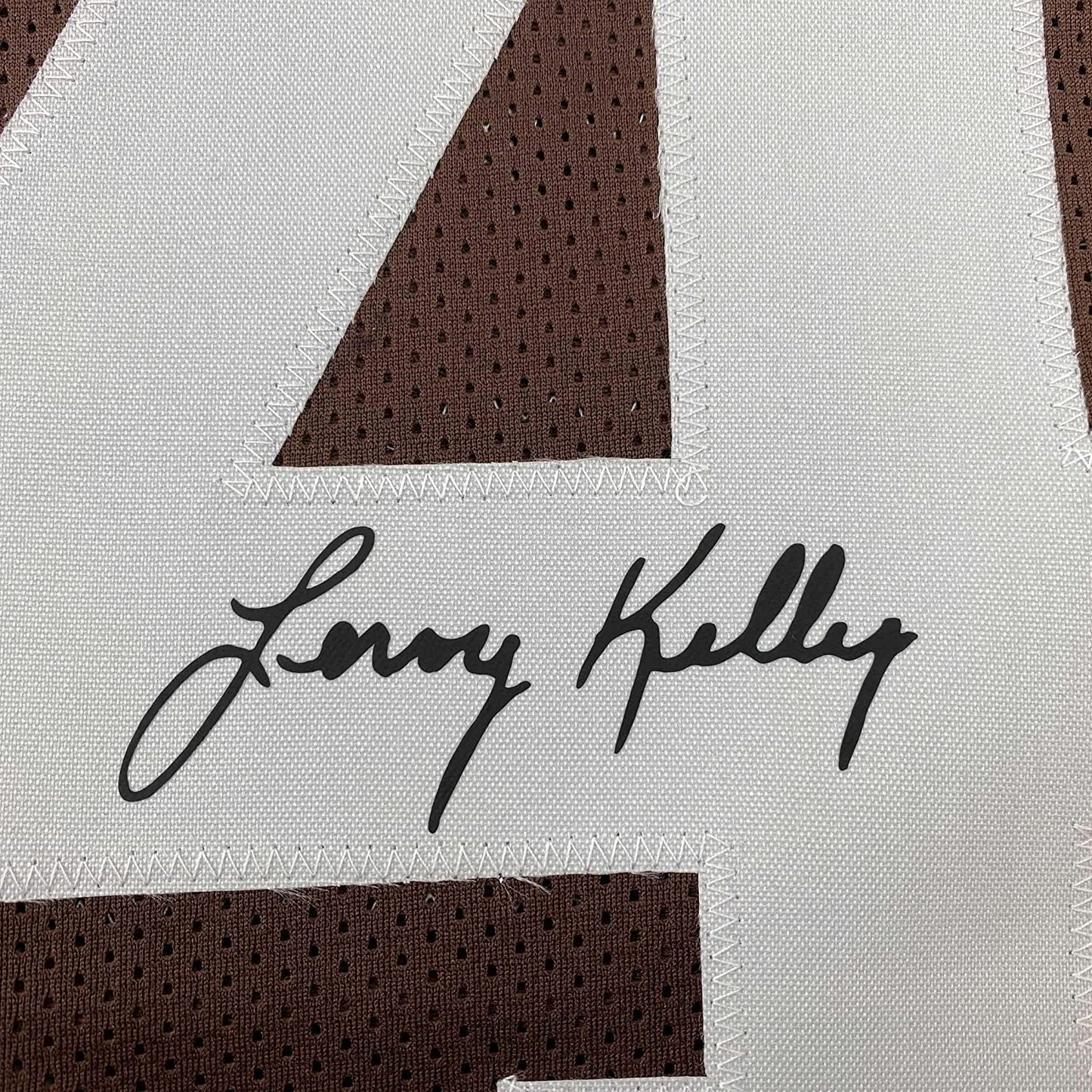 Framed Facsimile Autographed Leroy Kelly 35x39 Cleveland Brown Reprint Laser Auto Football Jersey
