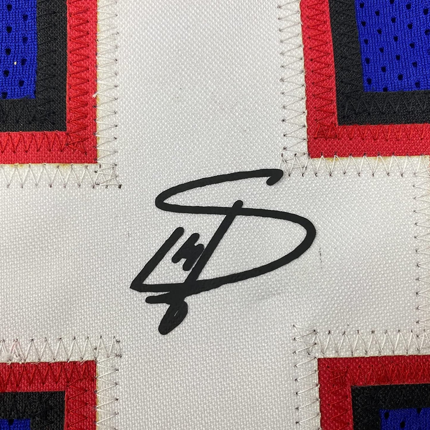 Framed Facsimile Autographed Stefon Diggs 35x39 Buffalo Blue Reprint Laser Auto Football Jersey Size Men's XL
