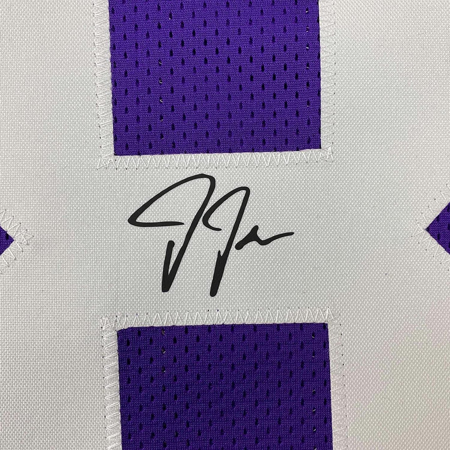 Framed Facsimile Autographed Justin Jefferson 35x39 Minnesota Purple Reprint Laser Auto Football Jersey