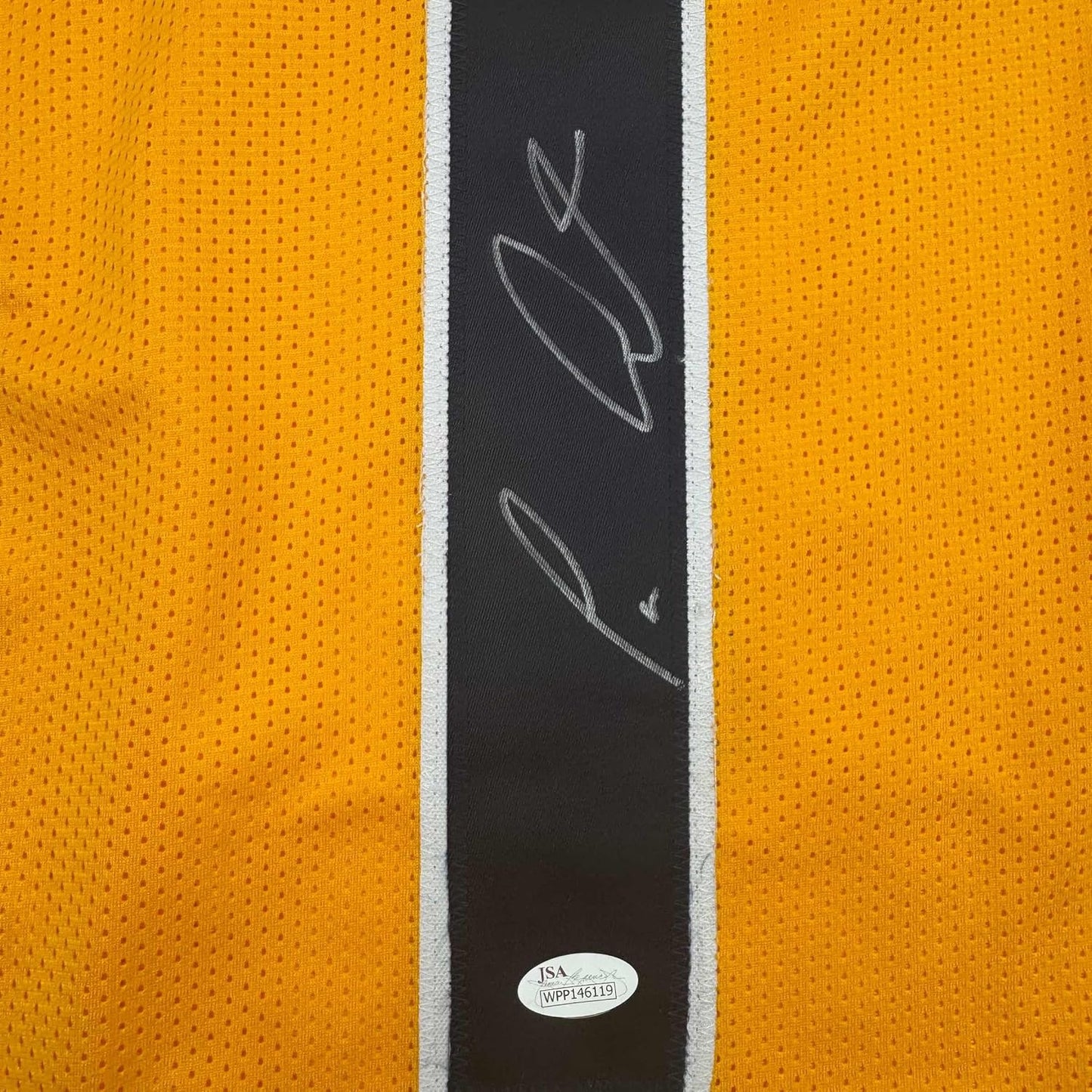 Framed Autographed/Signed Tavon Austin 35x39 West Virginia Yellow College Football Jersey JSA COA