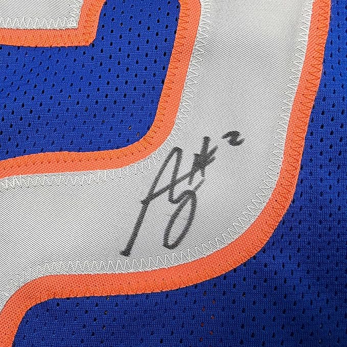 Framed Autographed/Signed Ashton Jeanty 35x39 Boise State Blue College Football Jersey Beckett BAS COA