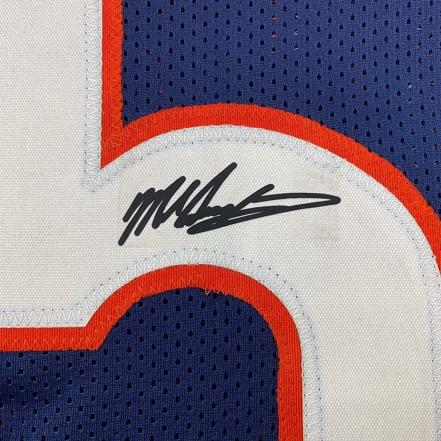 Framed Facsimile Autographed Mike Singletary 35x39 Chicago Blue Reprint Laser Auto Football Jersey Size Men's XL