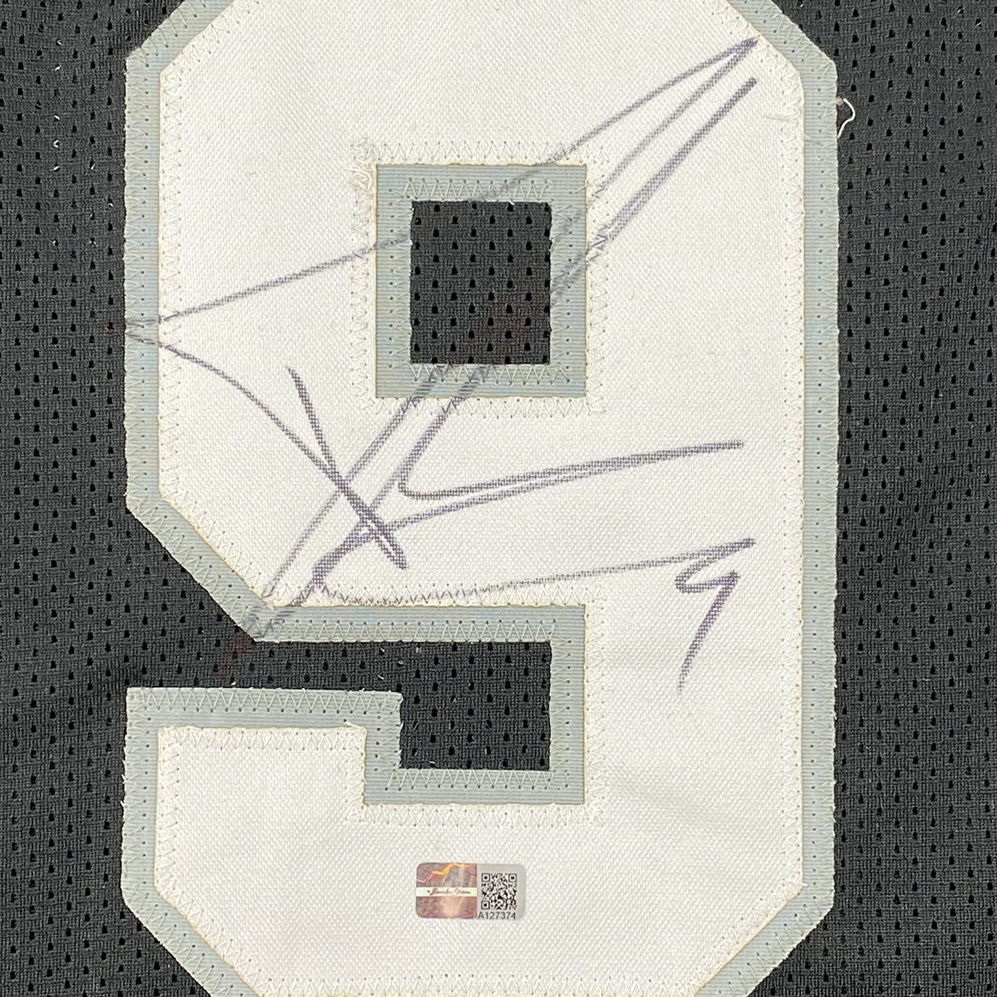 Framed Autographed/Signed Tony Parker 35x39 San Antonio Black Basketball Jersey Steiner COA