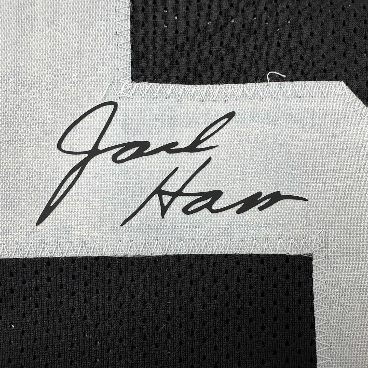 Framed Facsimile Autographed Jack Ham 35x39 Pittsburgh Black Reprint Laser Auto Football Jersey