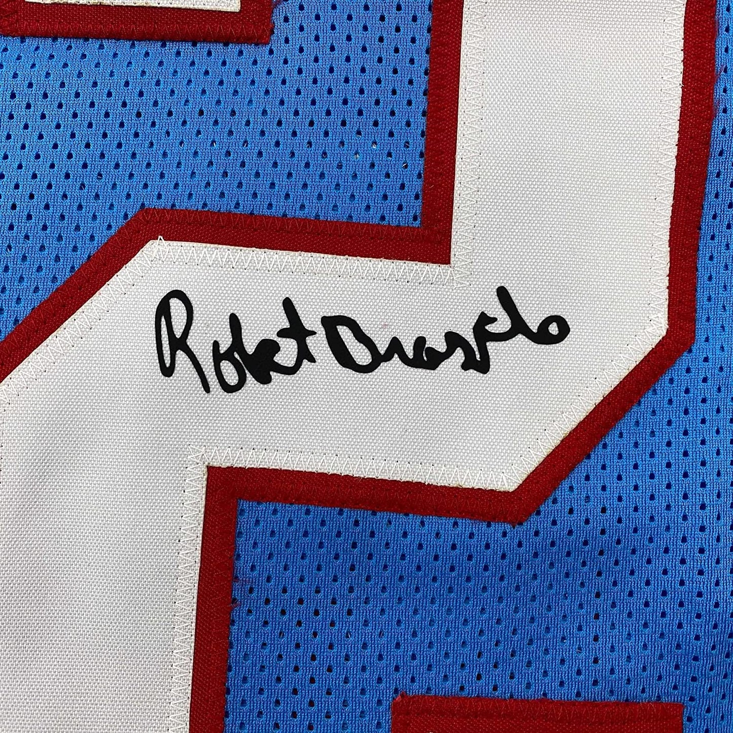 Framed Facsimile Autographed Robert Brazile 35x39 Houston Blue Reprint Laser Auto Football Jersey