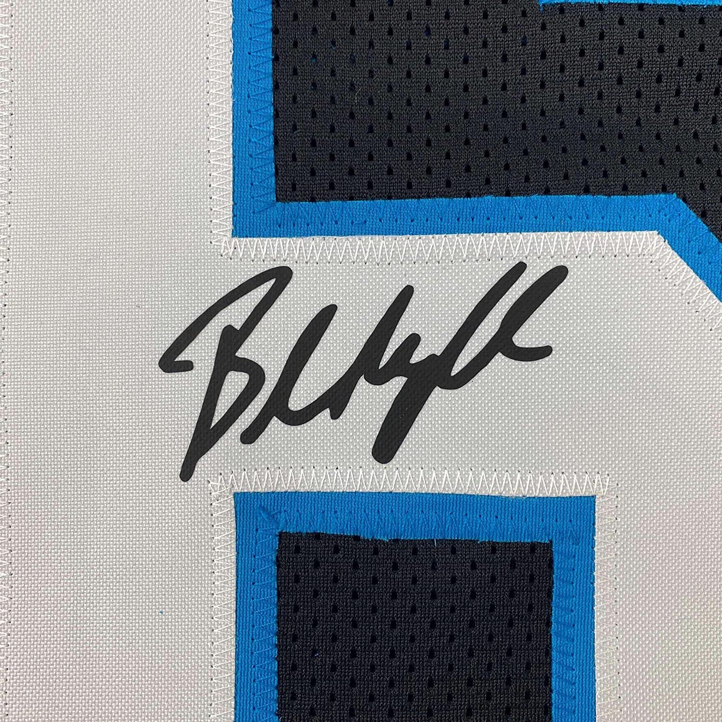 Framed Facsimile Autographed Baker Mayfield 35x39 Carolina Black Reprint Laser Auto Football Jersey