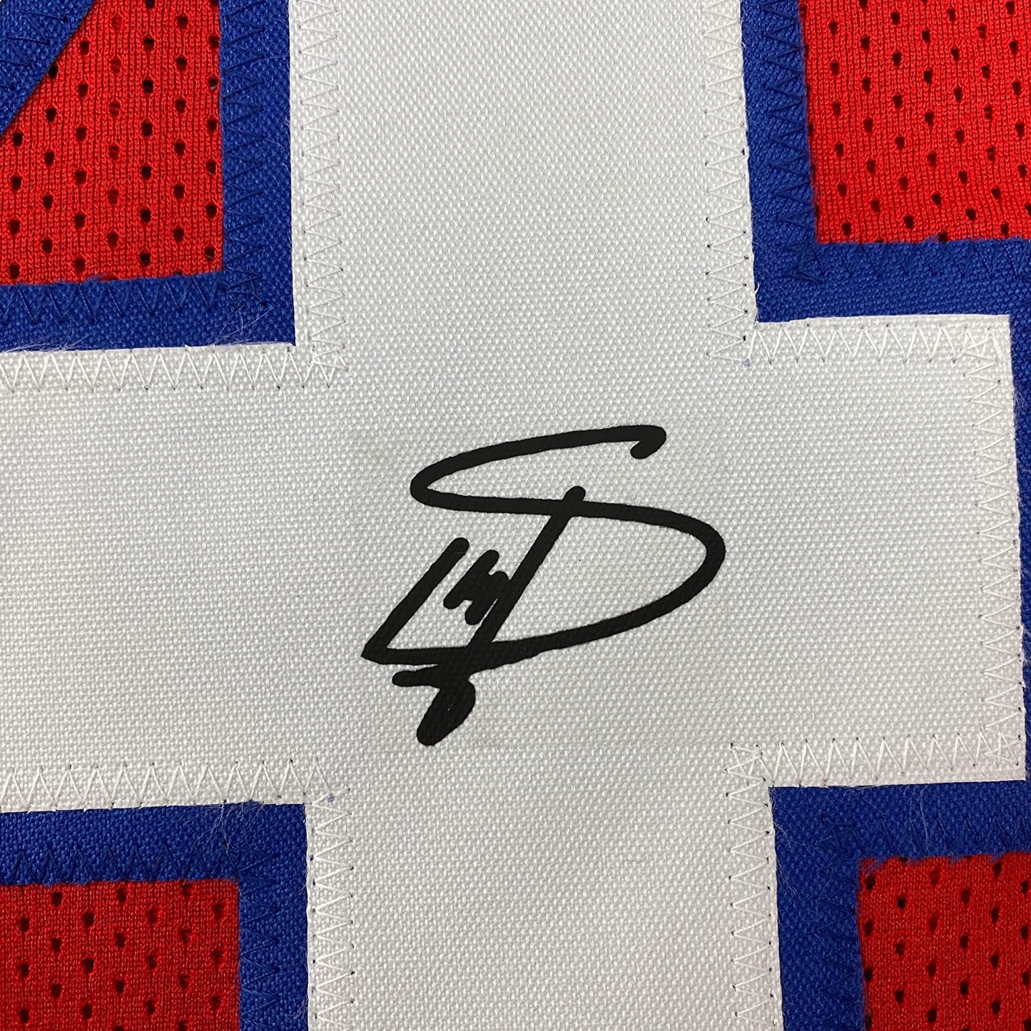Framed Facsimile Autographed Stefon Diggs 35x39 Buffalo Red Reprint Laser Auto Football Jersey