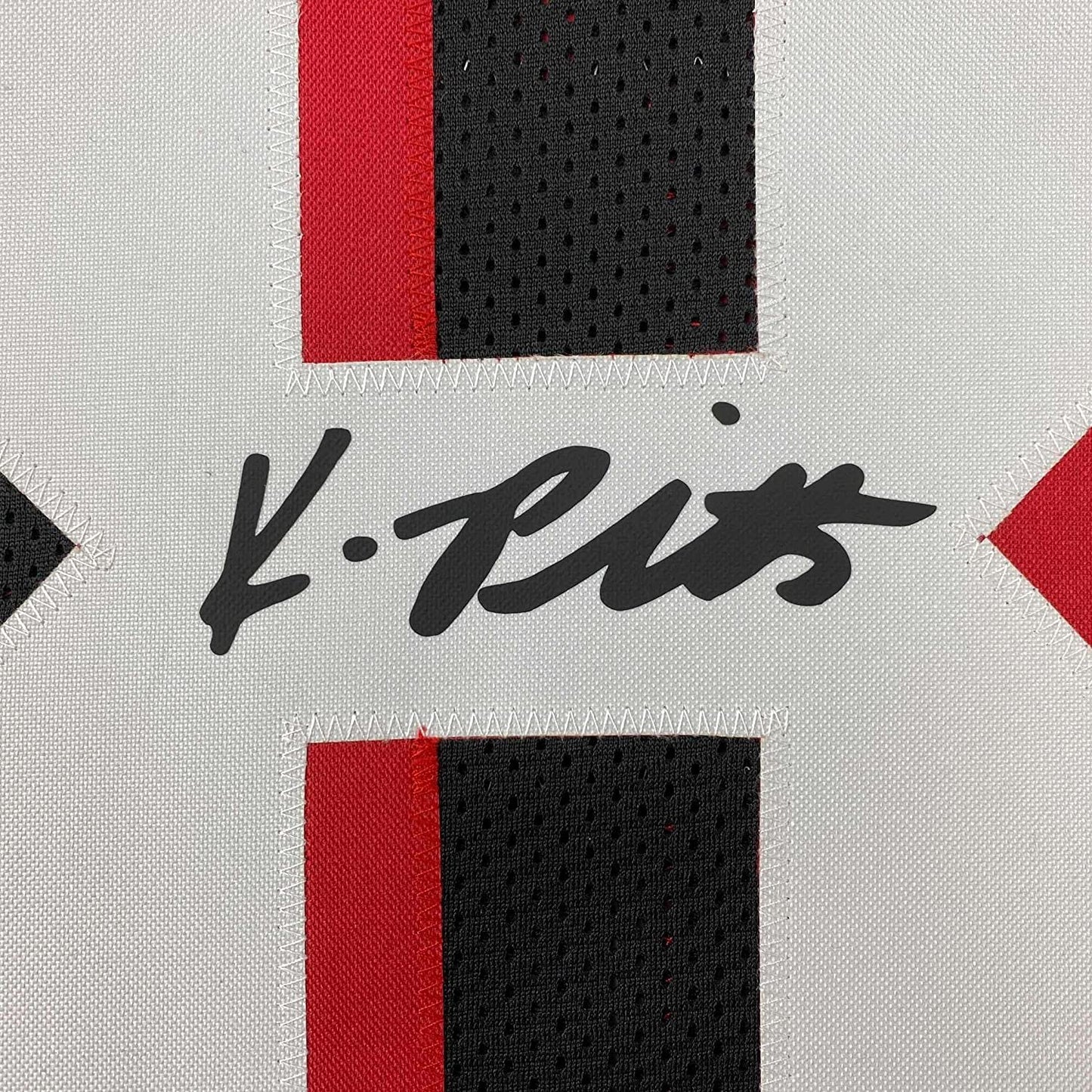 Framed Facsimile Autographed Kyle Pitts 35x39 Atlanta Black Reprint Laser Auto Football Jersey
