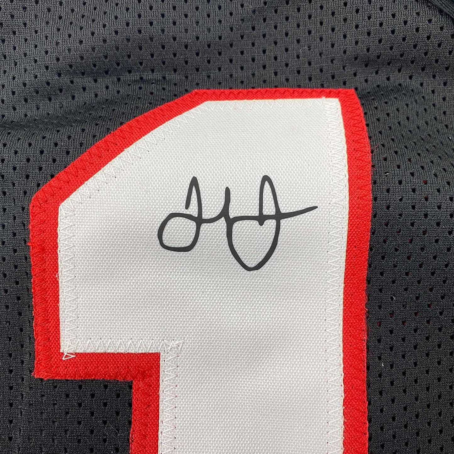 Framed Facsimile Autographed Julio Jones 35x39 Atlanta Black Retro Reprint Laser Auto Football Jersey