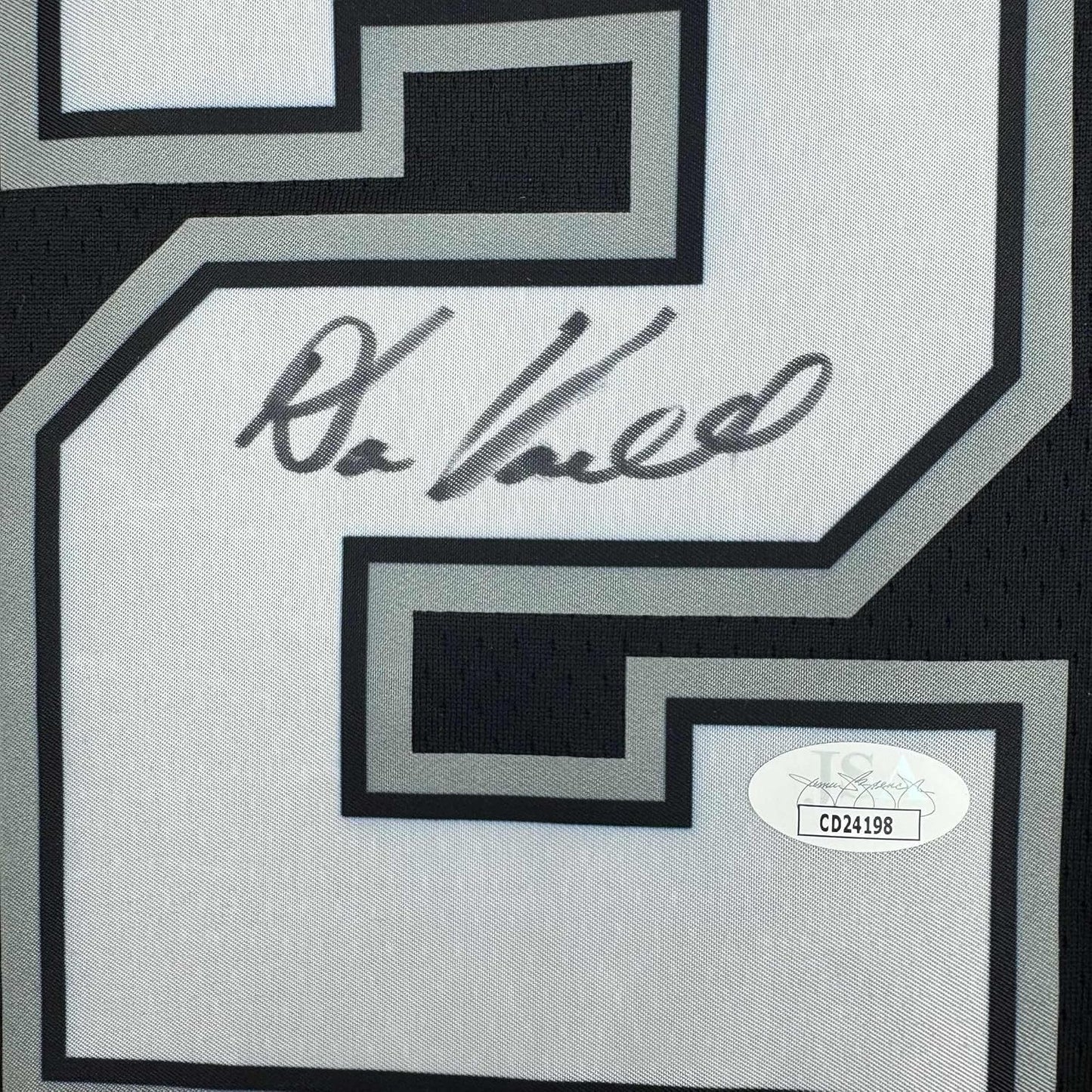 Framed Autographed/Signed Devin Vassell 35x39 San Antonio Black Basketball Jersey JSA COA