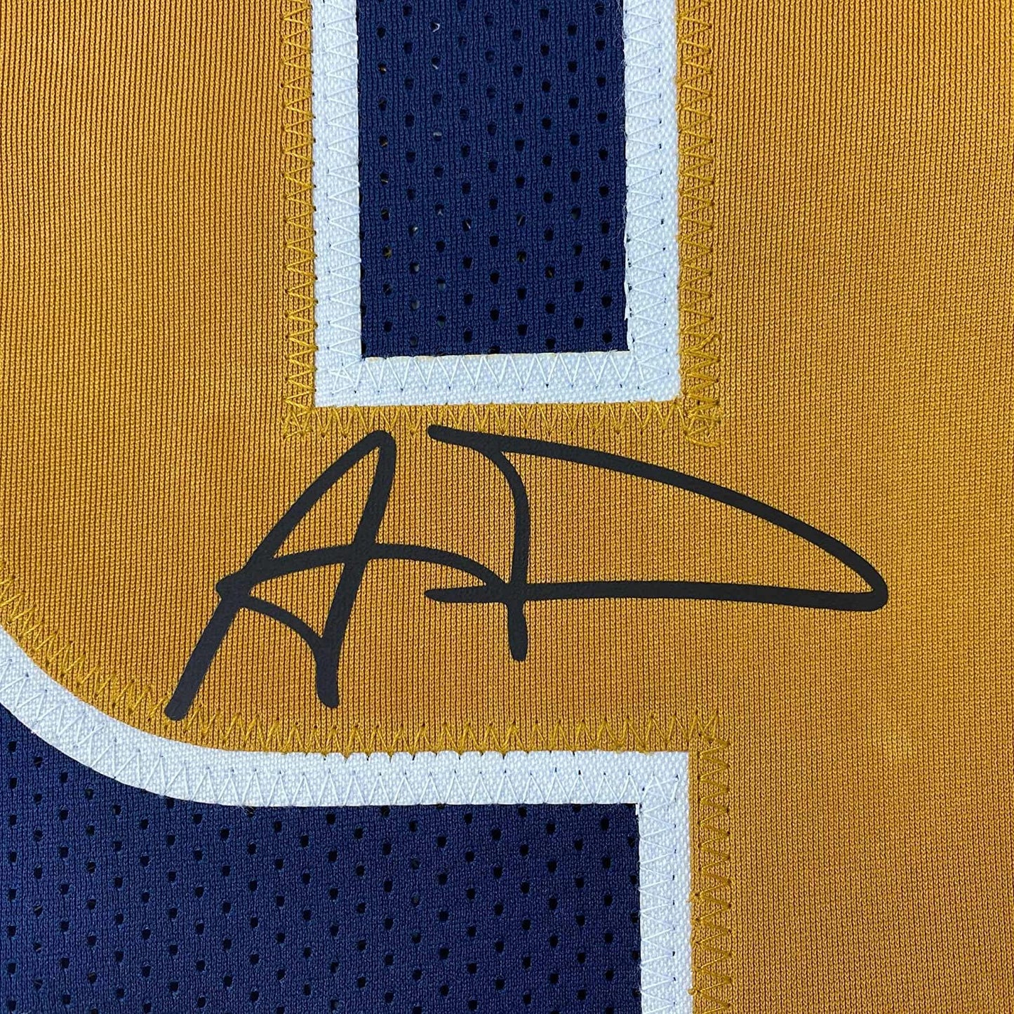 Framed Facsimile Autographed Aaron Donald 35x39 Los Angeles LA Navy Blue Reprint Laser Auto Football Jersey