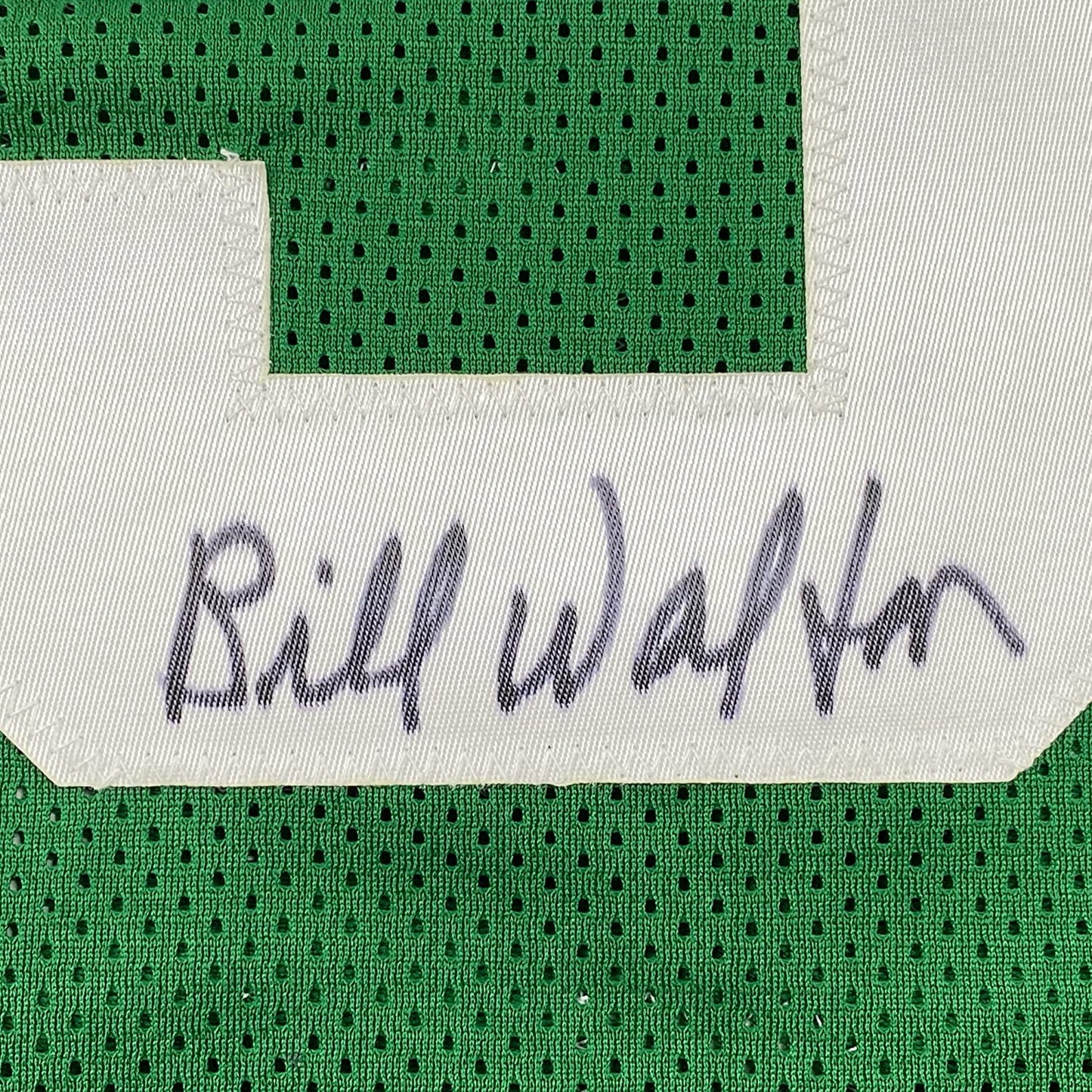 Framed Autographed/Signed Bill Walton 35x39 Boston Green Basketball Jersey JSA COA