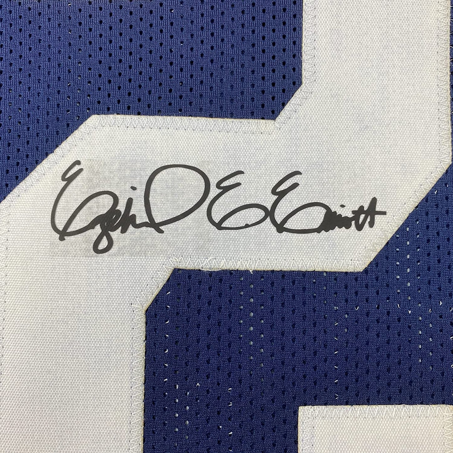 Framed Facsimile Autographed Ezekiel Elliott 35x39 Dallas Thanksgiving Day Reprint Laser Auto Football Jersey Size Men's XL