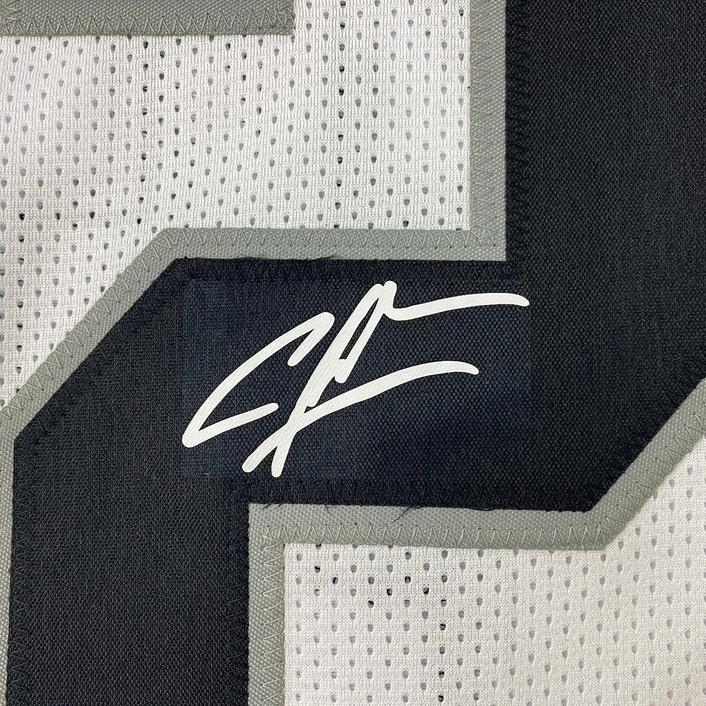 Framed Facsimile Autographed Charles Woodson 35x39 Oakland Las Vegas White Reprint Laser Auto Football Jersey Size Men's XL