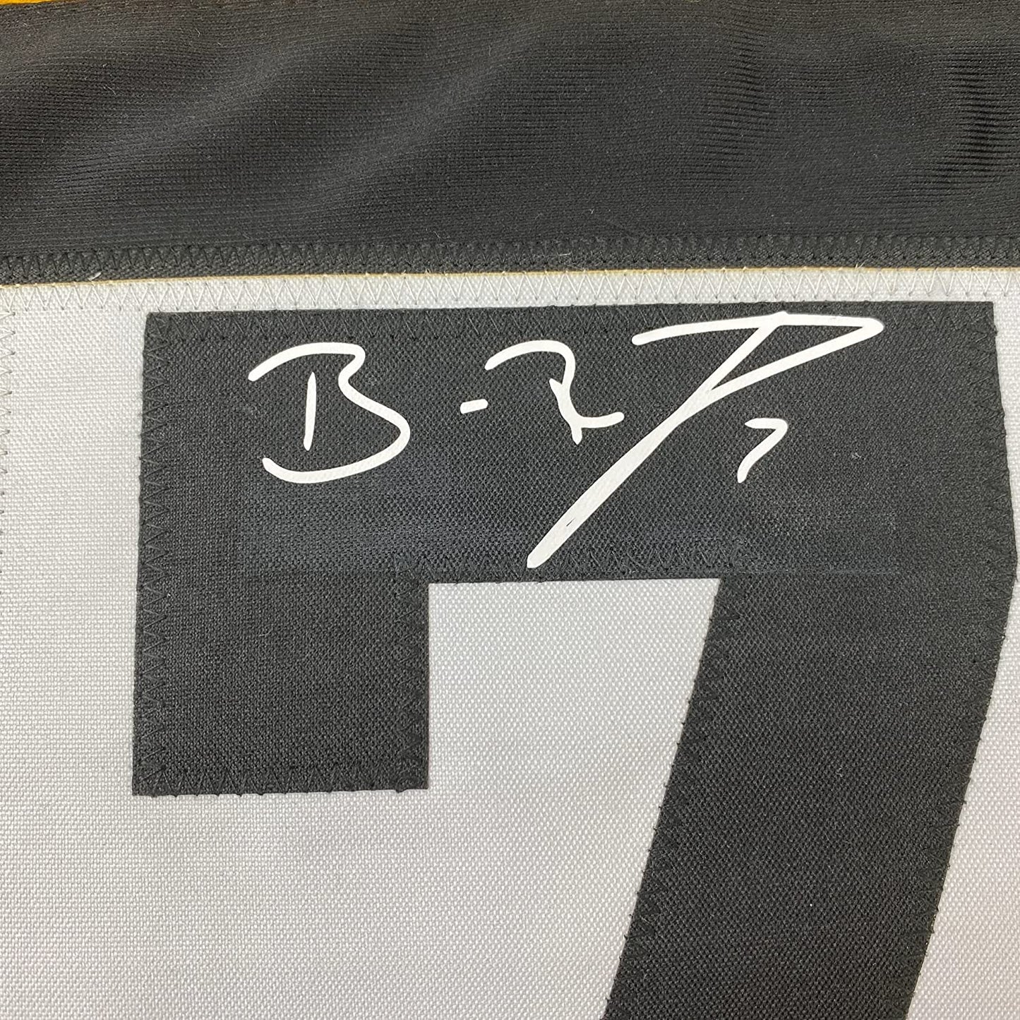 Framed Facsimile Autographed Ben Roethlisberger 35x39 Pittsburgh Bumble Bee Reprint Laser Auto Football Jersey Size Men's XL