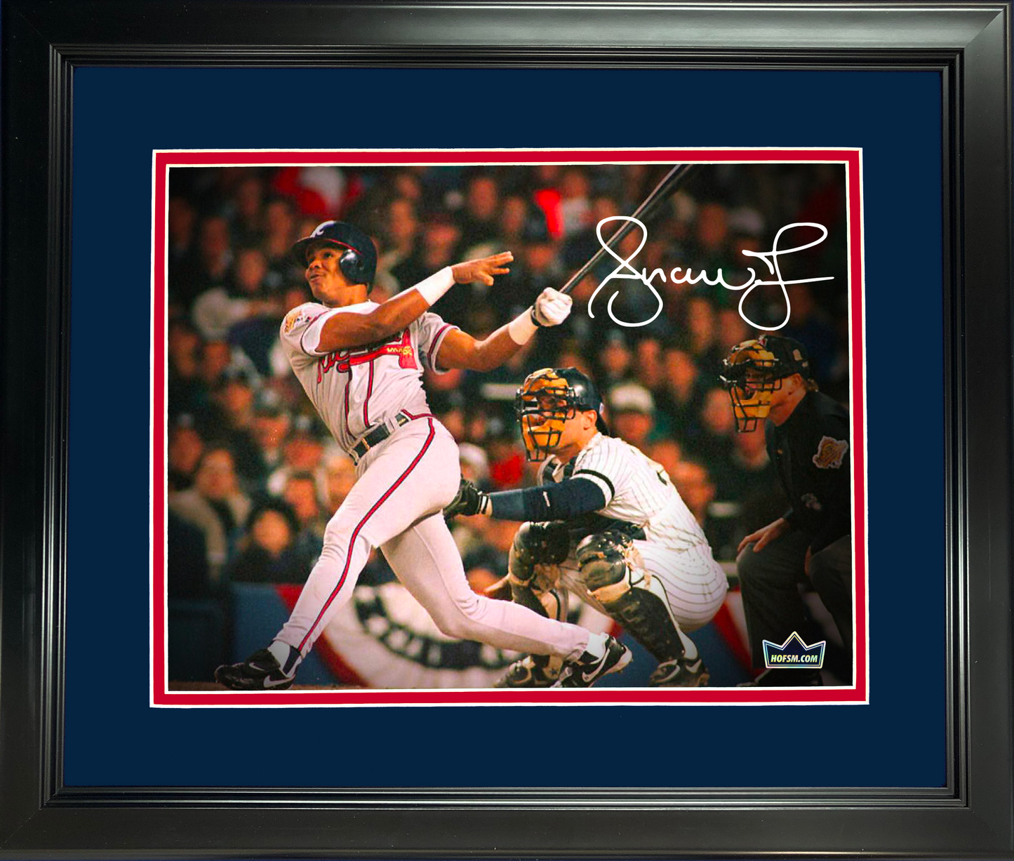 Framed Andruw Jones Facsimile Laser Engraved Signature Auto Atlanta Braves 11"x14"Baseball Photo HOFSM Holo