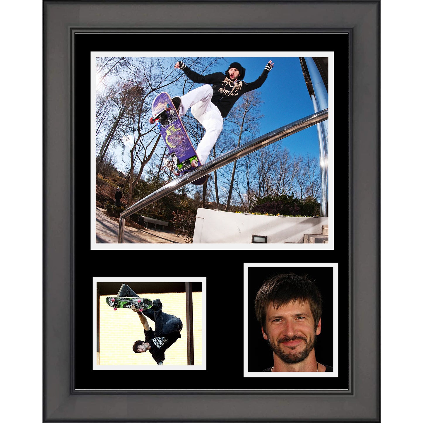 Framed Chris Cole 11"x14" Skateboarding Three Photo Collage
