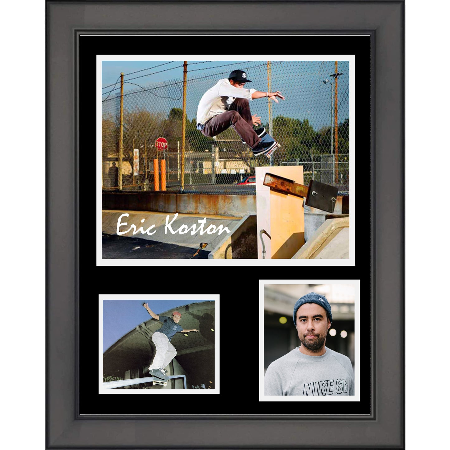 Framed Eric Koston 11"x14" Skateboarding Three Photo Collage