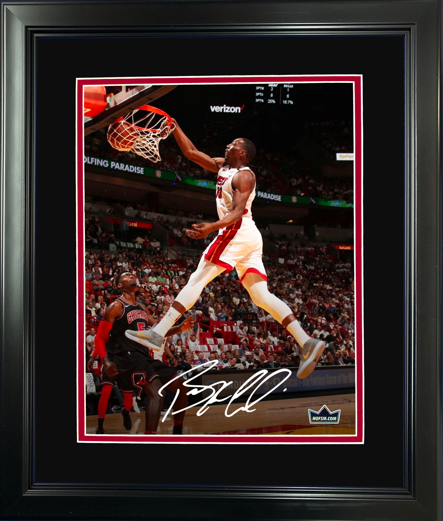 Framed Bam Adebayo Facsimile Laser Engraved Signature Auto 11"x14" Basketball Photo HOFSM Holo