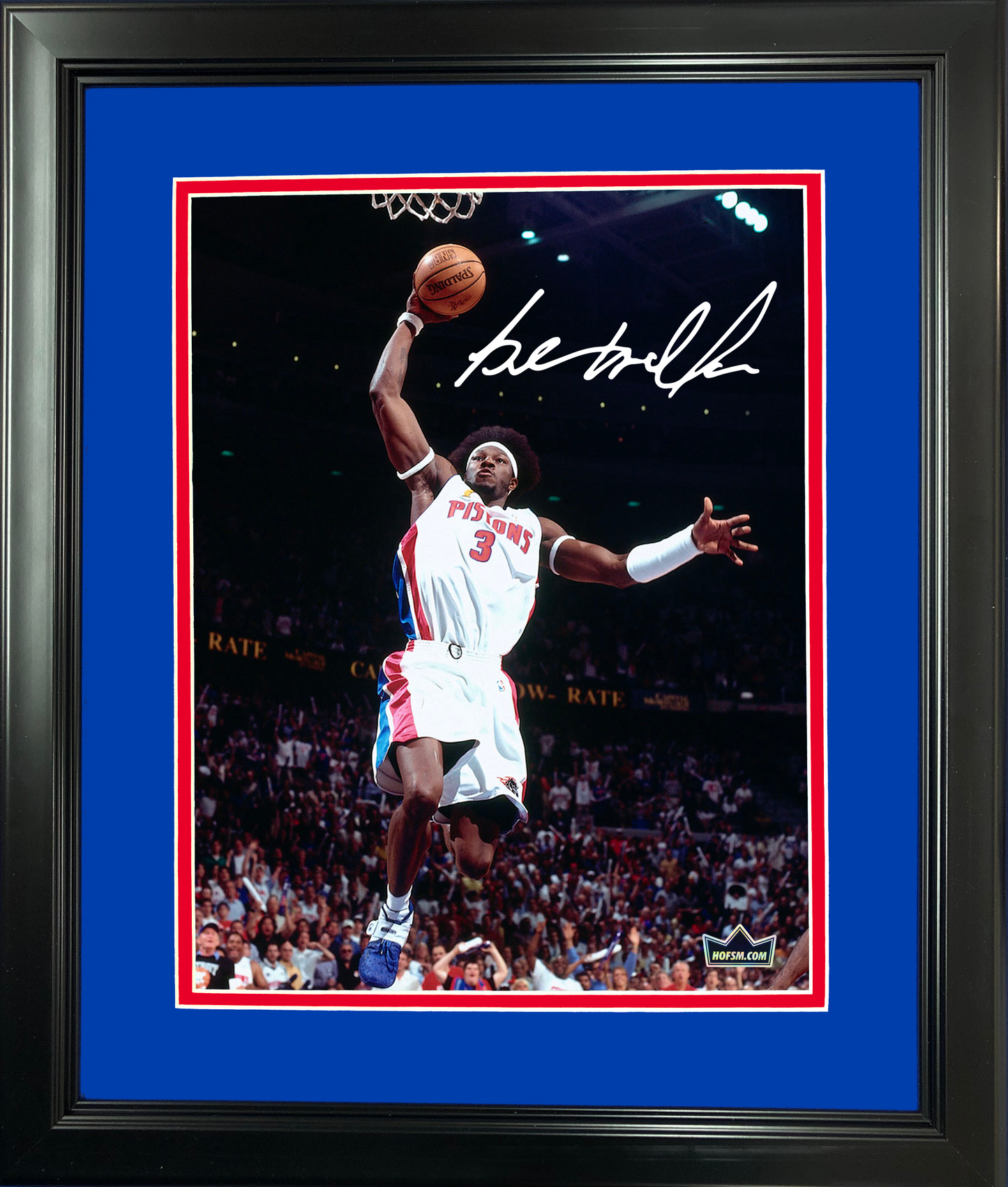 Framed Ben Wallace Facsimile Laser Engraved Signature Auto 11"x14" Basketball Photo HOFSM Holo