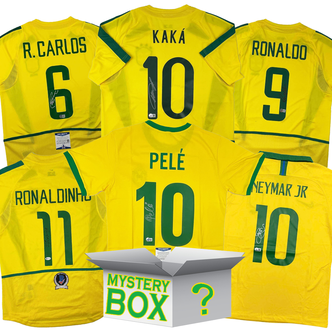 Brazil Soccer Autographed/Signed Jersey Mystery Box with PSA JSA or Beckett COA