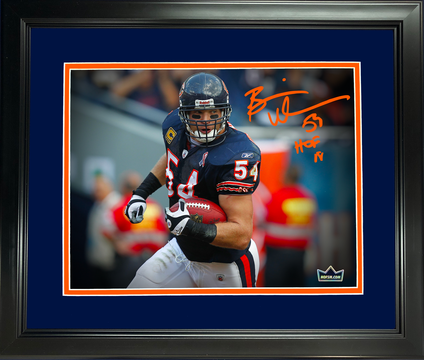 Framed Brian Urlacher Chicago Bears Facsimile Laser Engraved Signature Auto 11"x14" Football Photo HOFSM Holo