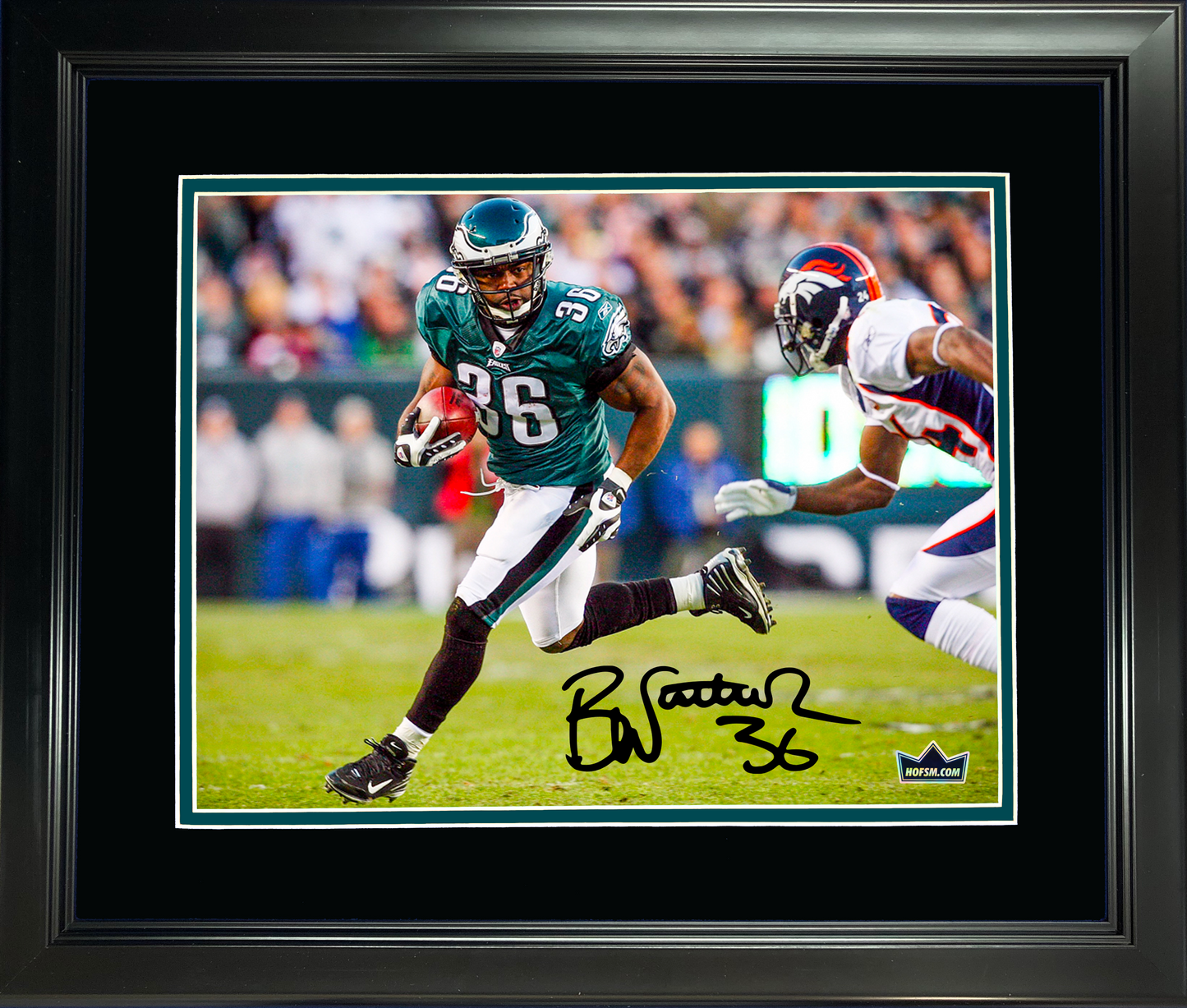 Framed Brian Westbrook Facsimile Laser Engraved Signature Auto Philadelphia Eagles 11"x14" Football Photo HOFSM Holo