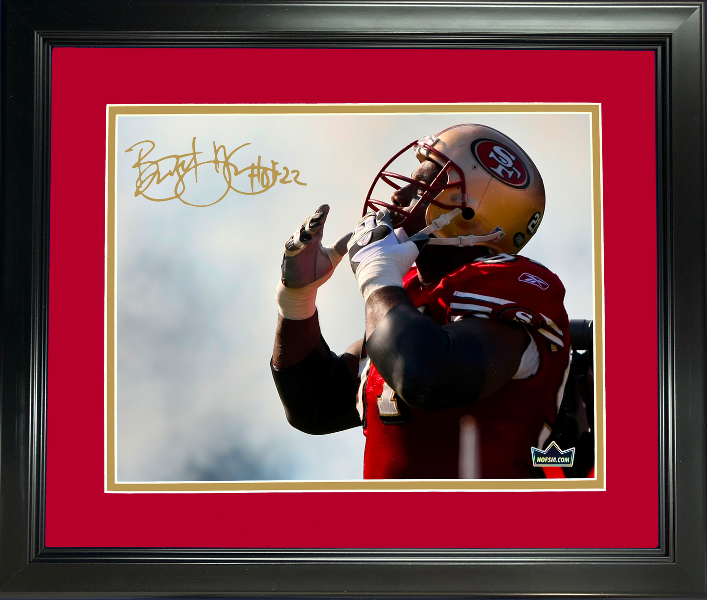 Framed Bryant Young San Francisco 49ers Facsimile Laser Engraved Signature Auto 11"x14" Football Photo HOFSM Holo