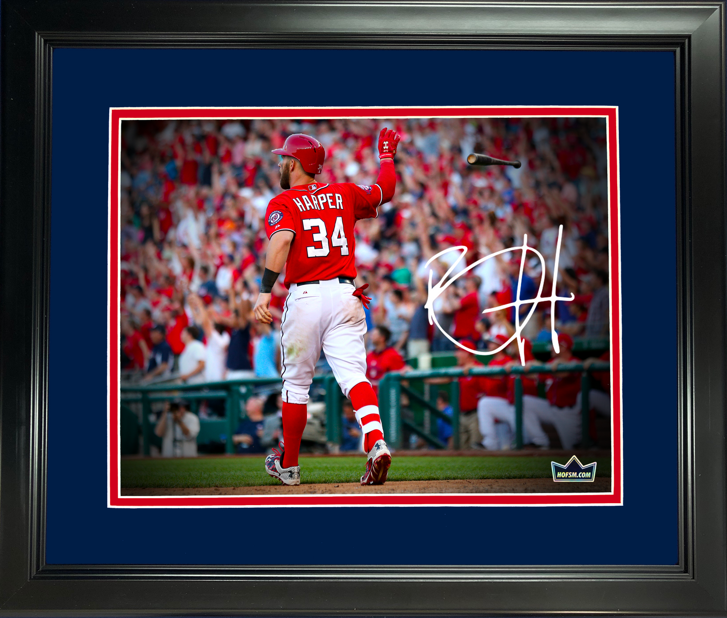 Framed Bryce Harper Washington Nationals Facsimile Laser Engraved Signature Auto 11"x14" Baseball Photo HOFSM Holo