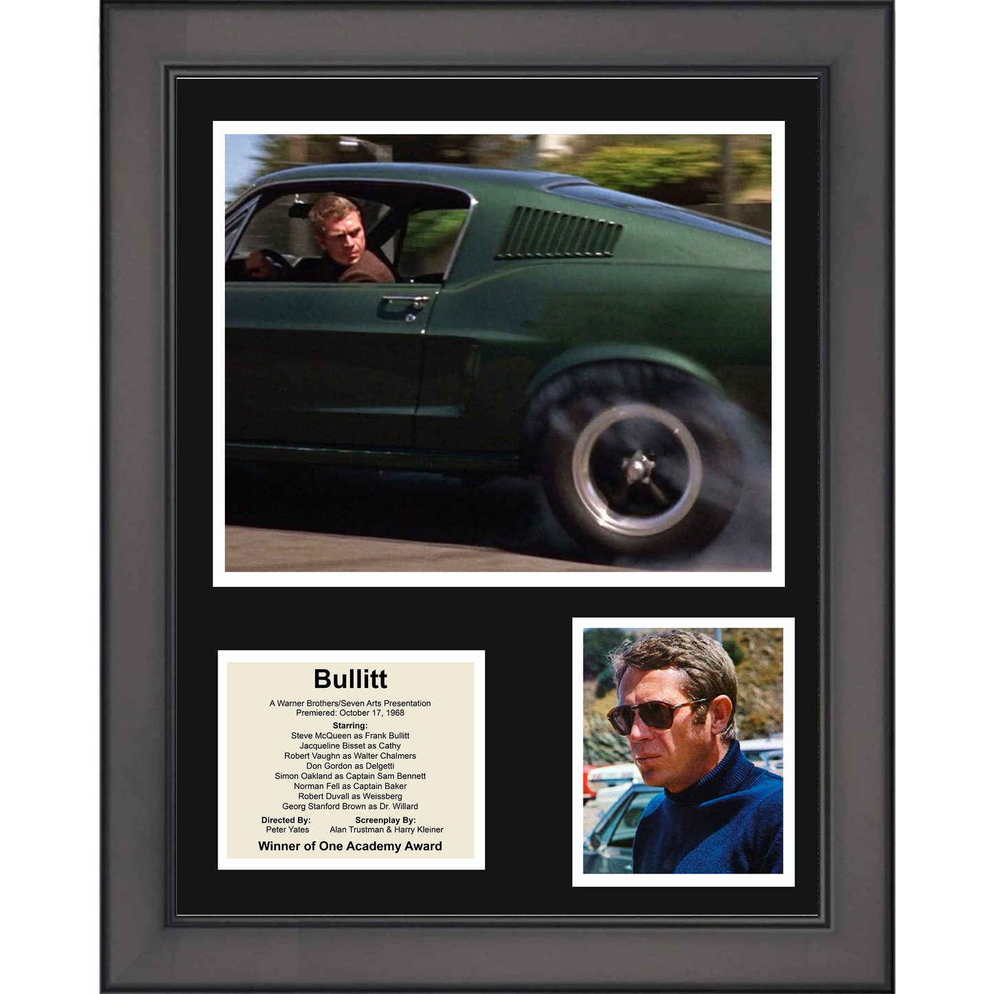 Framed Bullitt Movie 11"x14" Three Photo Collage