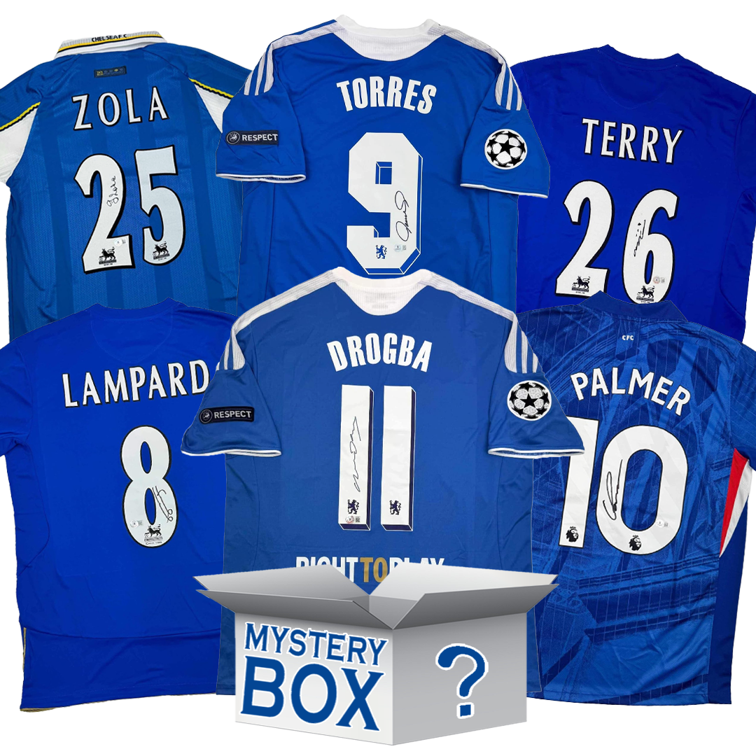 Chelsea F.C. Autographed/Signed Soccer Jersey Mystery Box with PSA JSA or Beckett COA
