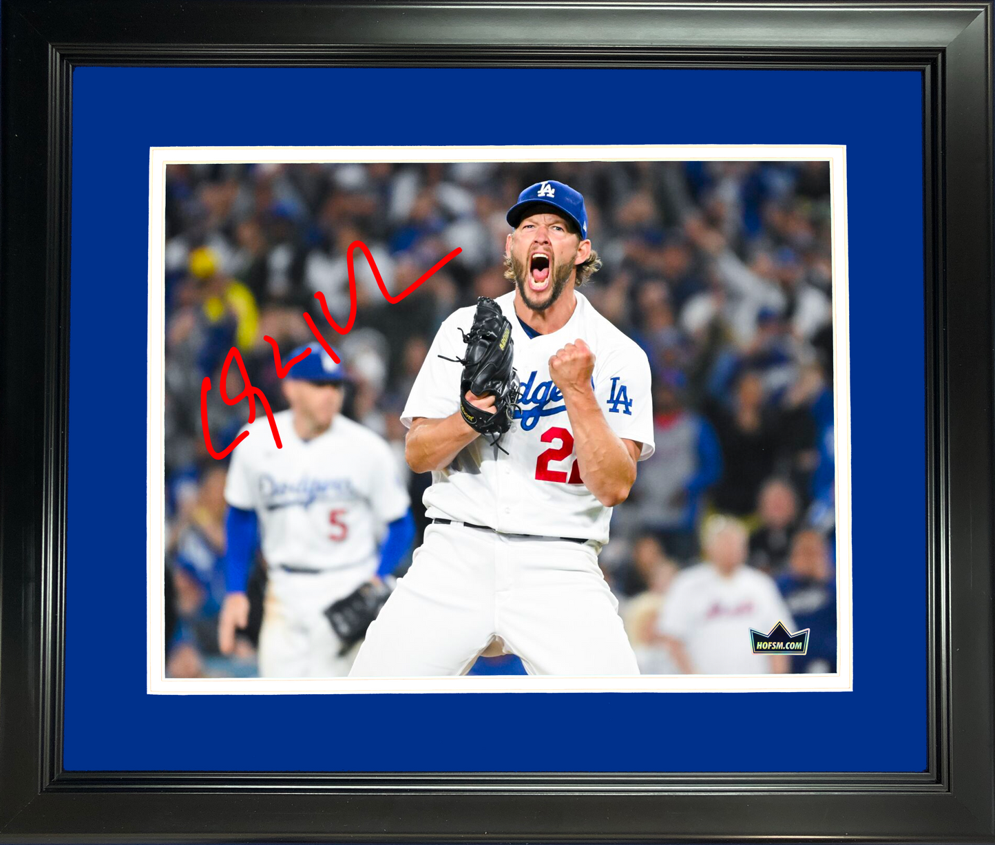 Framed Clayton Kershaw Los Angeles Dodgers Facsimile Laser Engraved Signature Auto 11"x14" Baseball Photo HOFSM Holo