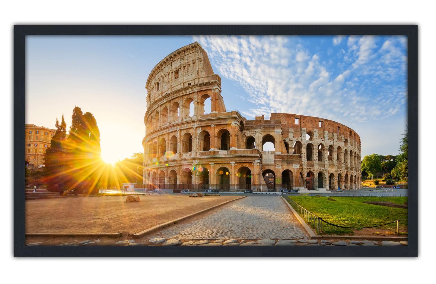 Professionally Framed Colosseum Rome Italy High-Resolution Panoramic Photo 12x22 Wall Art
