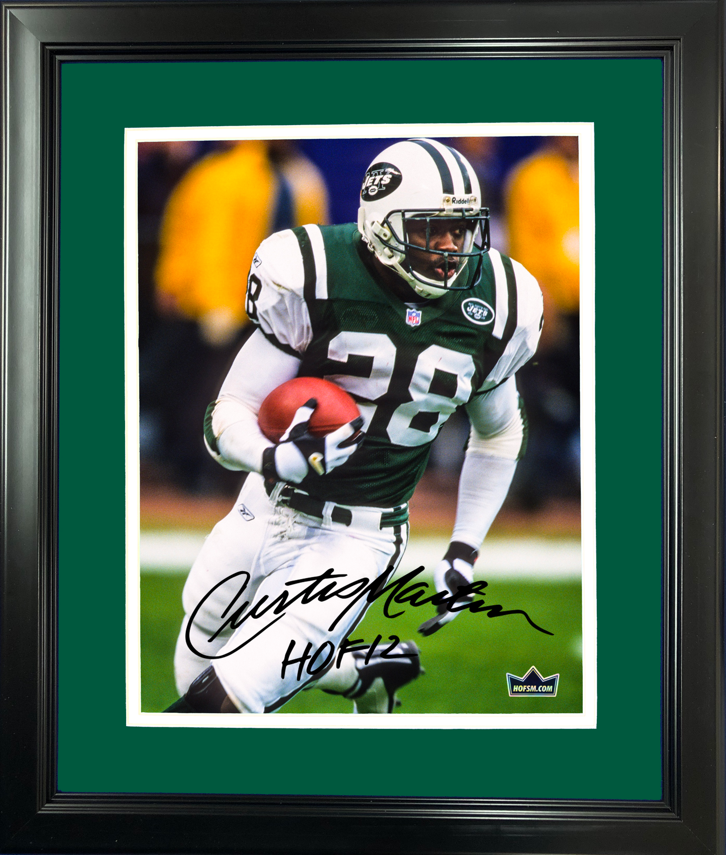 Framed Curtis Martin Facsimile Laser Engraved Signature Auto New York Jets 11"x14" Football Photo HOFSM Holo