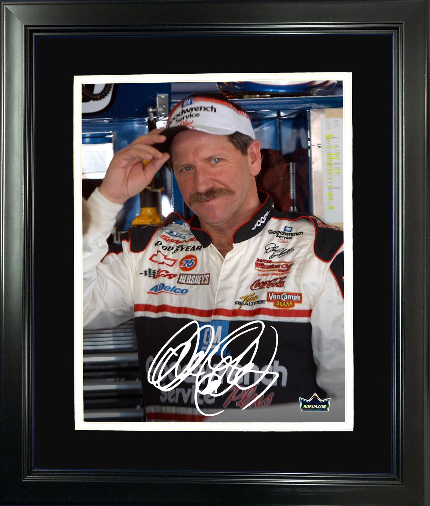 Framed Dale Earnhardt Sr. Facsimile Laser Engraved Signature Auto 11"x14" NASCAR Racing Photo HOFSM Holo